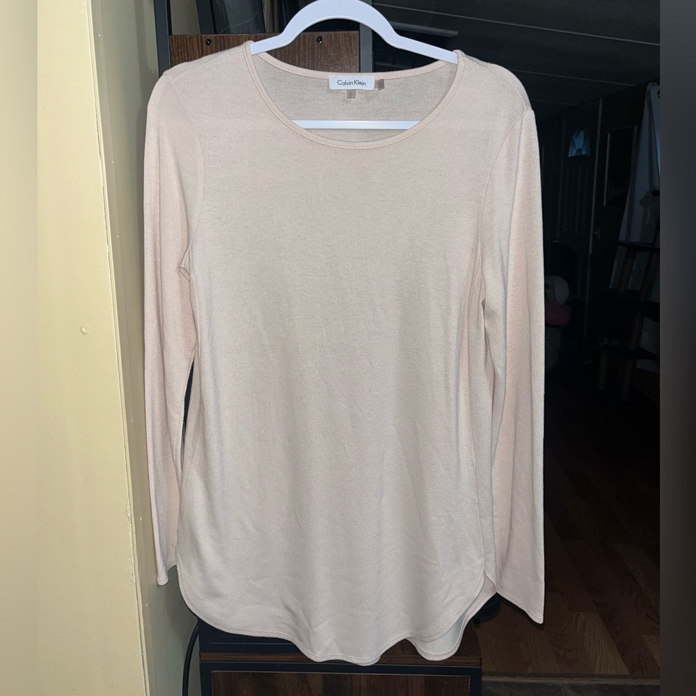 Calvin Klein Women's Light Pink Long Sleeve Dress or Swim Cover Up
